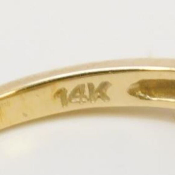 14K Yellow Gold Aquamarine Cluster Floral Ring Size 6 2.9g STS Jewelry, marked - Picture 2 of 3